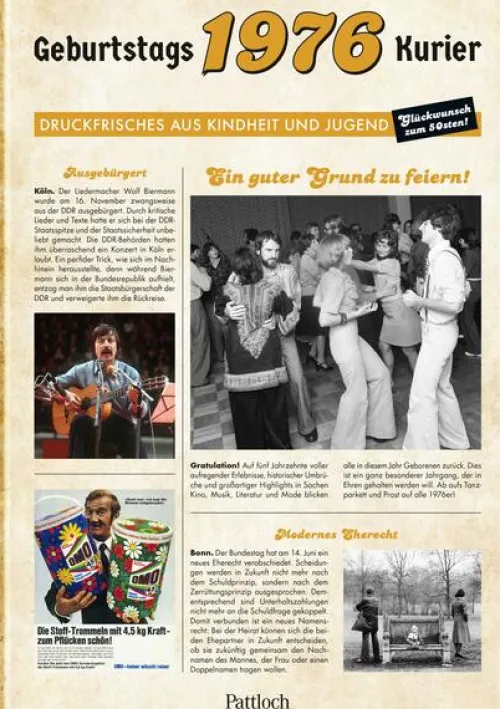 Pattloch Geschenkbuch Nach Zielgruppen|Geburtstag*1976 - Geburtstagskurier
