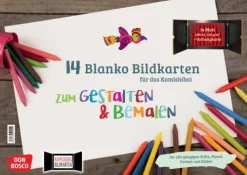 Don Bosco Medien GmbH Lesen & Geschichten-14 blanko Bildkarten zum Gestalten & Bemalen für das Kamishibai