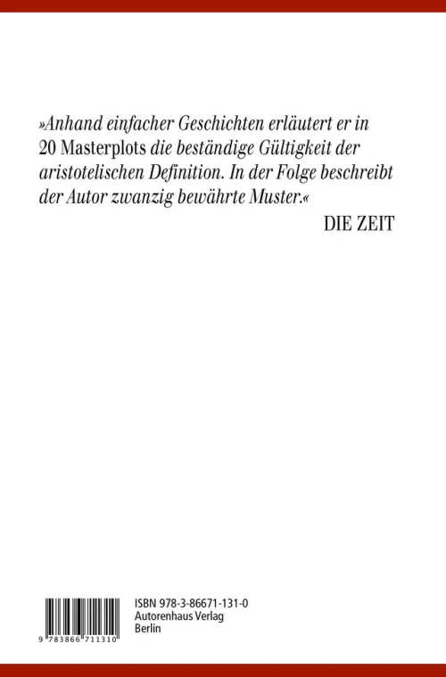 Autorenhaus Verlag Literaturwissenschaft-20 Masterplots - Die Basis des Story-Building in Roman und Film