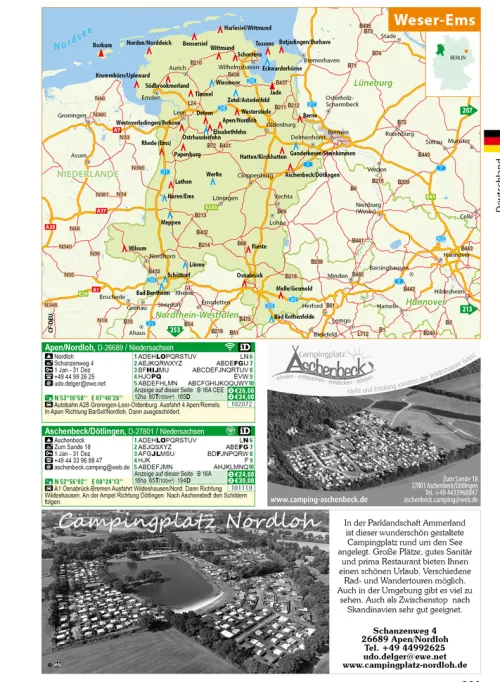 Hallwag Karten Verlag Camping-ACSI Campingführer Deutschland 2026