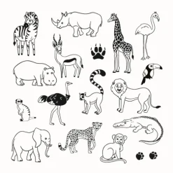 Aladine Stempel & -Kissen-- Kinder Stempel Funny Savanne