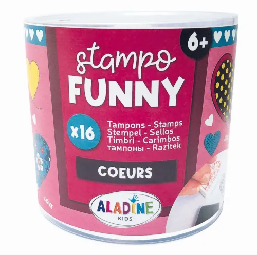 Aladine Stempel & -Kissen-- Kinder Stempel Funny Herzen