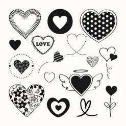 Aladine Stempel & -Kissen-- Kinder Stempel Funny Herzen