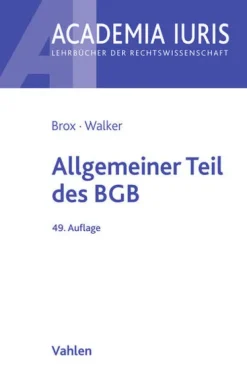 Vahlen Franz GmbH Jura-Allgemeiner Teil des BGB