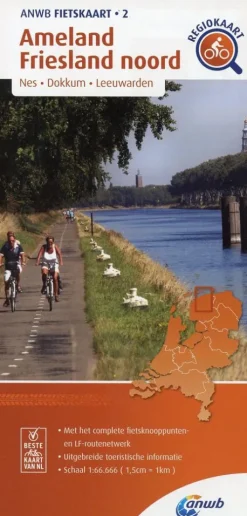 ANWB Media Inside Sales Niederländische Bücher-Ameland - Friesland noord (Nes / Dokkum / Leeuwarden) 1 : 66 000