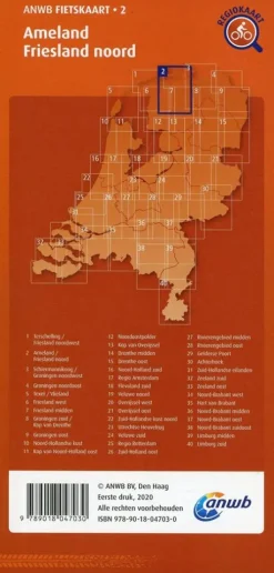 ANWB Media Inside Sales Niederländische Bücher-Ameland - Friesland noord (Nes / Dokkum / Leeuwarden) 1 : 66 000