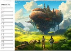 Calvendo Wandkalender*Anime Traumwelten (hochwertiger Premium Wandkalender 2026 DIN A2 quer), Kunstdruck in Hochglanz