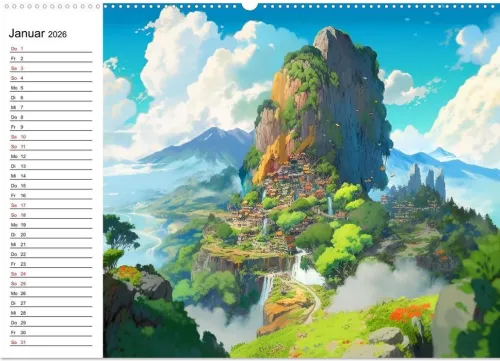 Calvendo Wandkalender*Anime Traumwelten (hochwertiger Premium Wandkalender 2026 DIN A2 quer), Kunstdruck in Hochglanz
