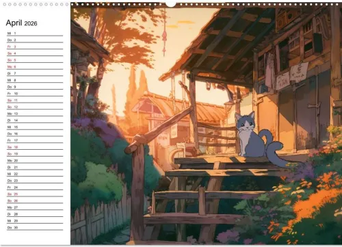 Calvendo Wandkalender*Anime Traumwelten (hochwertiger Premium Wandkalender 2026 DIN A2 quer), Kunstdruck in Hochglanz