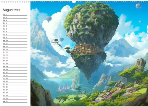 Calvendo Wandkalender*Anime Traumwelten (hochwertiger Premium Wandkalender 2026 DIN A2 quer), Kunstdruck in Hochglanz