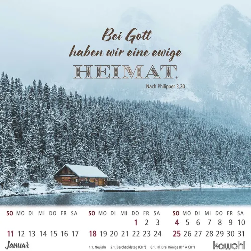 Kawohl Postkartenkalender*Ankommen & leben 2026