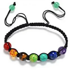 Saraswati Achtsamkeit & Gesundheit-Armband Baumwolle, Chakra Edelsteine,