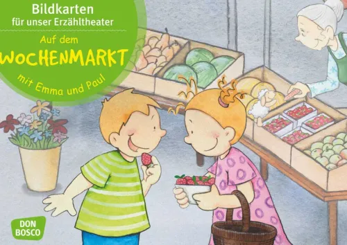 Don Bosco Medien GmbH Lesen & Geschichten*Auf dem Wochenmarkt mit Emma und Paul. Kamishibai Bildkartenset.