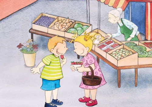 Don Bosco Medien GmbH Lesen & Geschichten*Auf dem Wochenmarkt mit Emma und Paul. Kamishibai Bildkartenset.