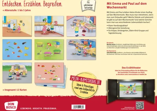 Don Bosco Medien GmbH Lesen & Geschichten*Auf dem Wochenmarkt mit Emma und Paul. Kamishibai Bildkartenset.