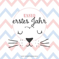 NOVA MD Geburt & Taufe-Babyalbum: Unser erstes Jahr. Babytagebuch in rosa und blau zum Ausfüllen für Mädchen & Junge. Personalisiertes Baby Erinnerungsalbum zum Eintragen für das 1. Jahr. Geschenk zur Geburt, Taufe.