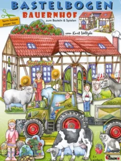 Atelier Color Bastelpapier & Origami-Bauernhof basteln aus Papier Bastelbogen Ausschneidebogen