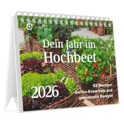 teNeues Calendars & Stationery GmbH & Co. KG Wochenkalender-BJVV - Dein Jahr im Hochbeet 2026 - Wochenkalender 23×17 cm mit 53 Tipps, Rezepten & Anbauideen, Tischaufstellkalender mit Spiralbindung