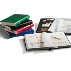Leuchtturm GmbH Hobby & Lifestyle-Briefmarken Einsteckbuch BASIC, 64 schwarze Seiten, Einband unwattiert in Schwarz, DIN A4