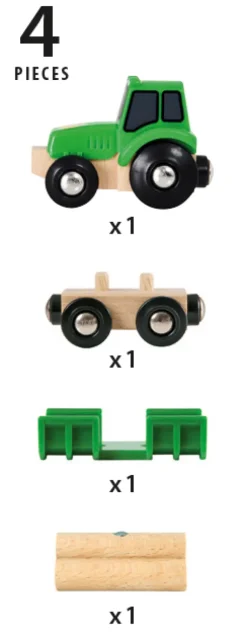 Ravensburger Modelle & Konstruktion*BRIO - Traktor mit Holz-Anhänger