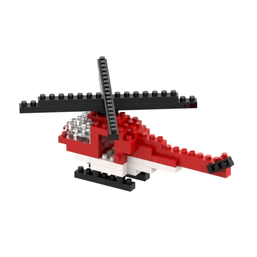 Schäfer Toy Company GmbH Postkarten-BRIXIES 220048 - Postkarte Helikopter, 3D Konstruktionsbausatz aus Ministeinen, 80 Teile