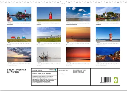 Büsum - Urlaub an der Nordsee (Wandkalender 2026 DIN A3 quer), Monatskalender*Calvendo Best