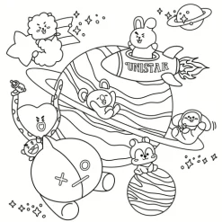 frechverlag GmbH Artbooks & Handbücher-BT21 Color the Universe