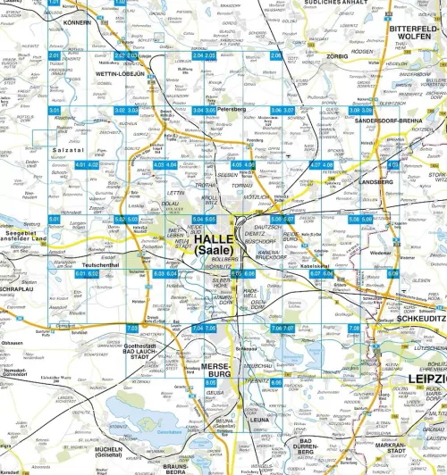 Barthel Dr. Karten & Atlanten-Buchstadtplan Halle (Saale) , Merseburg und Umgebung 1 : 20 000