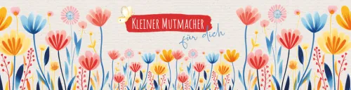 Glaswindlicht mit Blumenmotiv Ø 6,5 cm - farbig bedrucktes Windlicht, Lieferung mit Teelicht, liebevolles Geschenk für Mut und Zuversicht, Geschenkverpackung*Butzon & Bercker Clearance