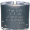 Butzon & Bercker Dekoration & Einrichtung*Glaswindlicht zur Trauer Ø 6,5 cm - mundgeblasenes Windlicht mit farbig bedrucktem Pergamentumleger, Lieferung in grüner Geschenkverpackung mit weißem Teelicht