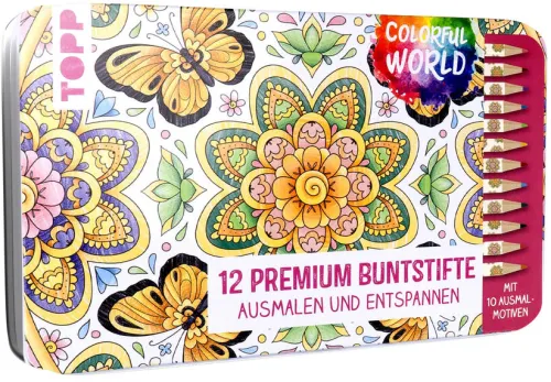 frechverlag GmbH Buntstifte*Colorful World Designdose mit 12 Buntstiften