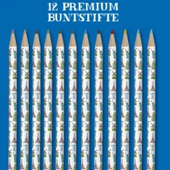 frechverlag GmbH Buntstifte-Colorful World Weltreise Designdose mit 12 Buntstiften