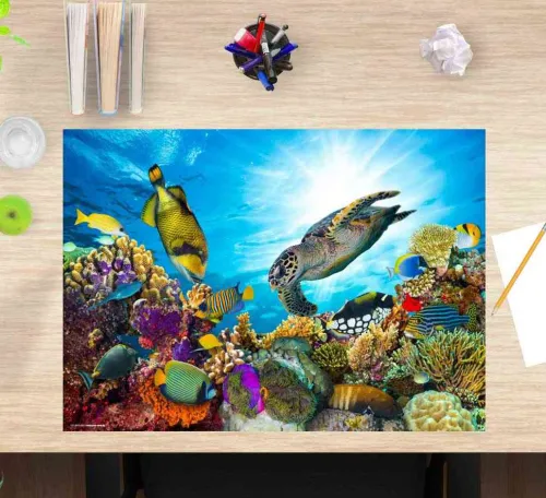 Cover-your-desk Schreibtischunterlagen*Schreibtischunterlage für Kinder Unterwasserwelt, aus hochwertigem Vinyl , 60 x 40 cm