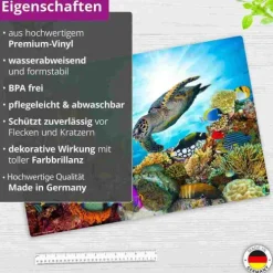 Cover-your-desk Schreibtischunterlagen*Schreibtischunterlage für Kinder Unterwasserwelt, aus hochwertigem Vinyl , 60 x 40 cm