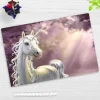 Cover-your-desk Schreibtischunterlagen*Schreibtischunterlage für Kinder und Erwachsene weißes Einhorn vor lila Hintergrund, aus hochwertigem Vinyl , 60 x 40 cm