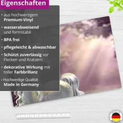 Cover-your-desk Schreibtischunterlagen*Schreibtischunterlage für Kinder und Erwachsene weißes Einhorn vor lila Hintergrund, aus hochwertigem Vinyl , 60 x 40 cm
