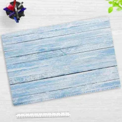 Schreibtischunterlage für Kinder und Erwachsene Blaue Holzbretter im Vintage-Look, aus hochwertigem Vinyl , 60 x 40 cm*Cover-your-desk Outlet