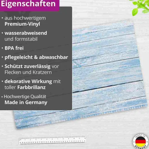Schreibtischunterlage für Kinder und Erwachsene Blaue Holzbretter im Vintage-Look, aus hochwertigem Vinyl , 60 x 40 cm*Cover-your-desk Outlet