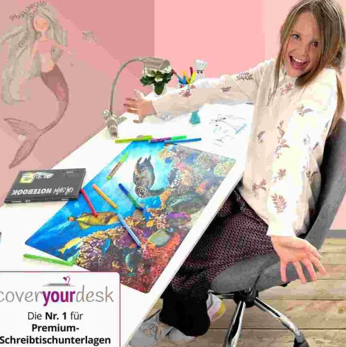 Schreibtischunterlage für Kinder und Erwachsene Dinosaurier Tyrannosaurus Rex, aus hochwertigem Vinyl , 60 x 40 cm*Cover-your-desk Discount