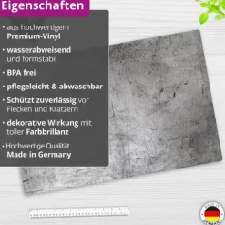 Cover-your-desk Schreibtischunterlagen-Schreibtischunterlage für Kinder Vintage Metallplatte Usedlook, aus hochwertigem Vinyl , 60 x 40 cm