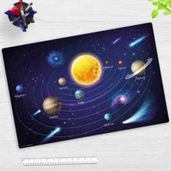 Cover-your-desk Schreibtischunterlagen-Schreibtischunterlage für Kinder und Erwachsene Unser Sonnensystem II, aus hochwertigem Vinyl , 60 x 40 cm
