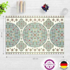 Cover-your-desk Schreibtischunterlagen-Schreibtischunterlage für Kinder und Erwachsene Orientalisches Muster, aus hochwertigem Vinyl, 60 x 40 cm