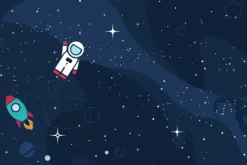 Cover-your-desk Schreibtischunterlagen-Schreibtischunterlage für Kinder und Erwachsene Astronaut im Weltraum, aus hochwertigem Vinyl , 60 x 40 cm