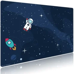 Cover-your-desk Schreibtischunterlagen-Schreibtischunterlage für Kinder und Erwachsene Astronaut im Weltraum, aus hochwertigem Vinyl , 60 x 40 cm