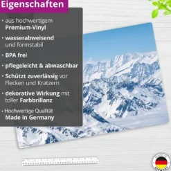 Cover-your-desk Schreibtischunterlagen*Schreibtischunterlage für Kinder Gebirgspanorama im Winter, aus hochwertigem Vinyl , 60 x 40 cm