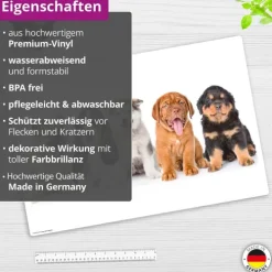 Schreibtischunterlage für Kinder 5 süße Hundewelpen, aus hochwertigem Vinyl , 60 x 40 cm*Cover-your-desk New