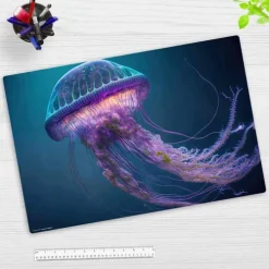 Cover-your-desk Schreibtischunterlagen*Schreibtischunterlage für Kinder Leuchtende Qualle, aus hochwertigem Vinyl, 60 x 40 cm