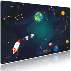 Cover-your-desk Schreibtischunterlagen-Schreibtischunterlage für Kinder und Erwachsene Weltraumabenteuer, aus hochwertigem Vinyl , 60 x 40 cm