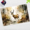 Cover-your-desk Schreibtischunterlagen-Schreibtischunterlage für Kinder Hirsch im Wald Aquarell, aus hochwertigem Vinyl, 60 x 40 cm