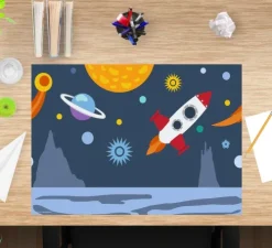 Cover-your-desk Schreibtischunterlagen*Schreibtischunterlage für Kinder Weltall, aus hochwertigem Vinyl , 60 x 40 cm